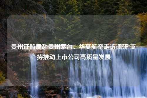 贵州证监局赴贵州茅台、华夏航空走访调研 支持推动上市公司高质量发展