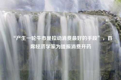 “产生一轮牛市是拉动消费最好的手段”，首席经济学家为提振消费开药