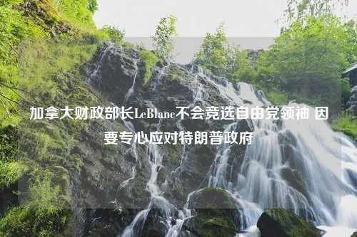 加拿大财政部长LeBlanc不会竞选自由党领袖 因要专心应对特朗普政府