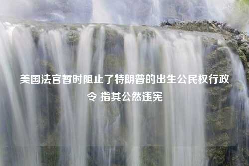 美国法官暂时阻止了特朗普的出生公民权行政令 指其公然违宪